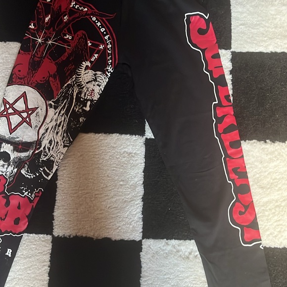 ‼️RARE‼️DISCONTINUED‼️KILLSTAR X Rob Zombie Black Red Leggings Small - Picture 7 of 7